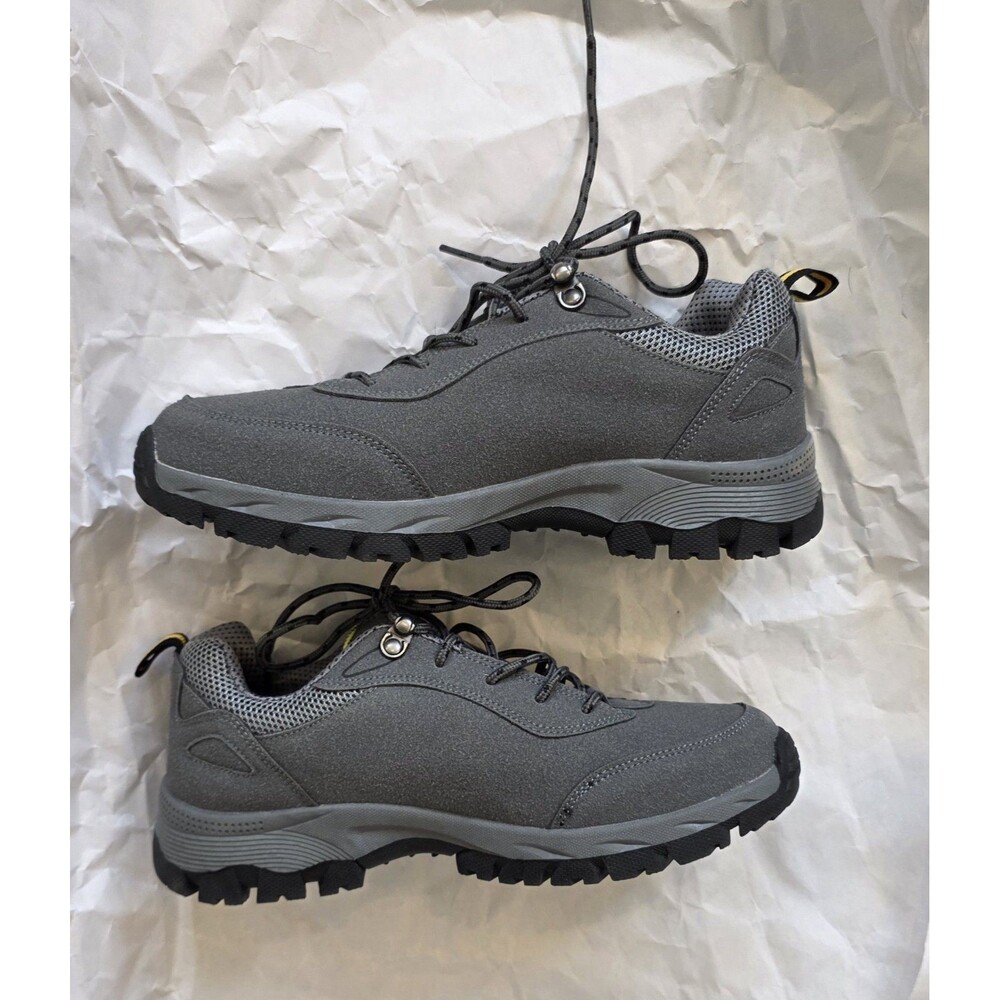 Gray Hiking Trail Shoes EU 40 Lace Up Outdoor Walking Sneakers Yellow Accents